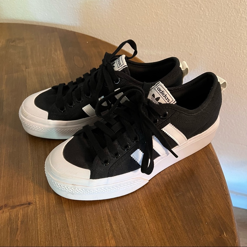 Adidas Women's Black and White Sneakers